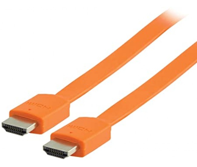 Cablu HDMI - HDMI High speed plat cu eternet 2m portocaliu VALUELINE