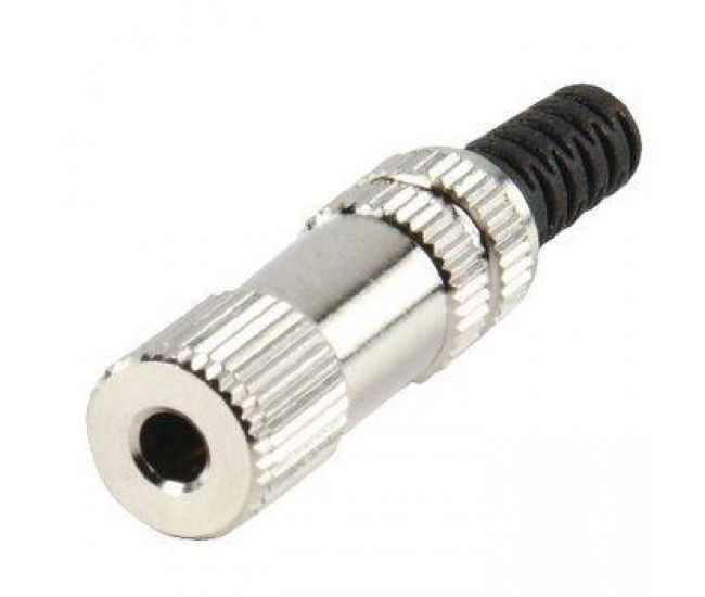 Conector Jack stereo mama 3.5 mm metalic pentu cablu LUMBERG