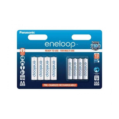 Set acumulatori Panasonic Eneloop Ni-MH AA(R6) 1900mA +AAA (R3) 750mA B4+4 BKKJMCCE44E