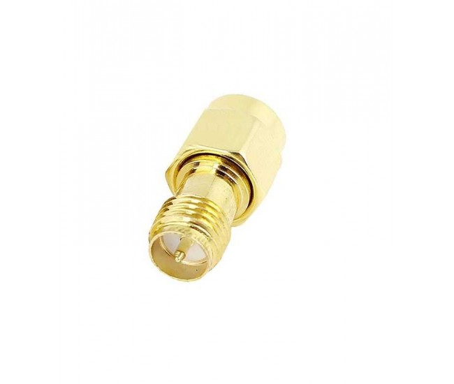 Adaptor convertor antena wifi RF coaxial SMA tata la SMA mama 50ohm de inalta calitate cupru placat cu aur