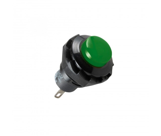 Buton comanda 250V 1 circuit OFF - (ON) 250V/1.5A verde incastrabil 13mm