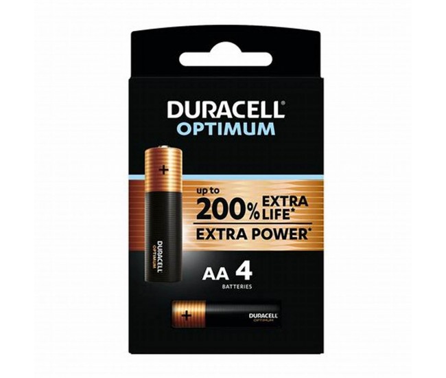 Set baterii alcaline AA R3 DURACELL OPTIMUM 4buc MX1500