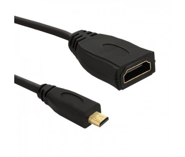 Cablu HDMI 1.4 mama-tata micro HDMI 0.2m negru QOLTEC 50399