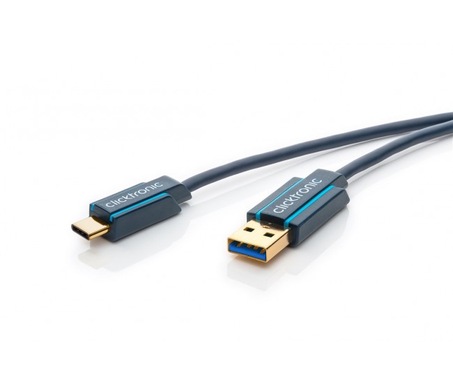 Cablu Profesional 1m USB TYPE C - USB 3.0 4.5W SuperSpeed 5Gbit/s OFC cupru aurit Clicktronic