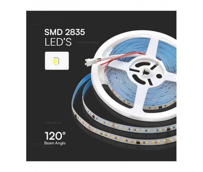 Banda LED SMD2835 RUNNIG 10W/m 24V IP20 alb mediu 4000K 10m V-tac SKU-23608