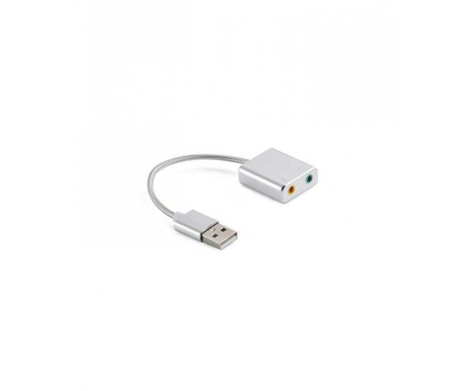 Cablu adaptor USB 2.0 - placa de sunet audio 7.1 virtual 10cm aluminiu WELL