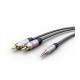 Cablu audio Jack stereo 3.5 mm tata - 2x RCA tata 1.5m dublu ecranat Goobay Plus