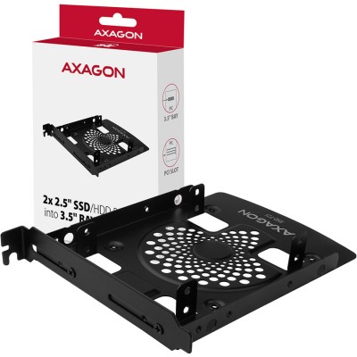 Adaptor montare 2x HDD/SSD 2.5 HDD in slot 3.5 sau PCI negru AXAGON RHD-P25