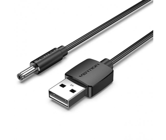 Cablu USB A mufa - DC 3.5x1.35 mm mufa 0.5m cupru negru VENTION CEXBD