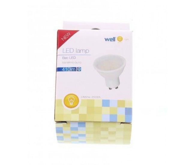 Spot cu led MR16 GU10 5W 230V lumina rece Well