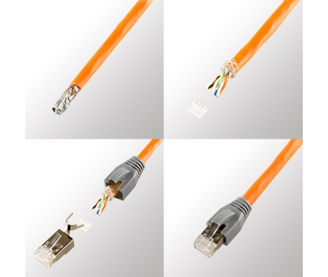 Mufa RJ45 Cat6a Cat7 Cat7a Cat8.1 ecranata 8p8c 1.2-1.45mm 22-24AWG LOGILINK MP003