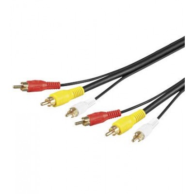 Cablu 3x RCA 5m video RG59 Goobay