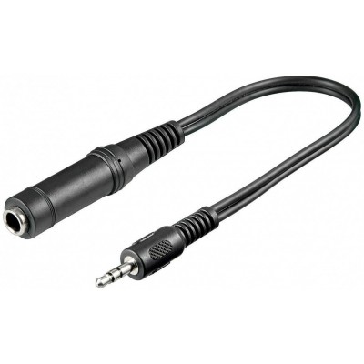 Cablu adaptor STEREO Jack 3.5 mm tata la STEREO Jack 6.35 mm mama 20cm Goobay