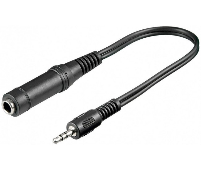 Cablu adaptor STEREO Jack 3.5 mm tata la STEREO Jack 6.35 mm mama 20cm Goobay