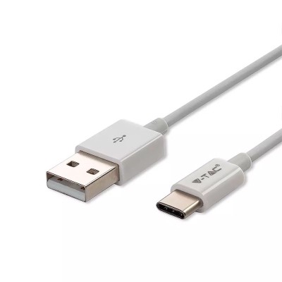 Cablu USB Type C 1m 2.4A alb SILVER EDITON V-TAC SKU-8486