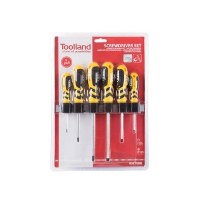 Set 6 surubelnite cu maner ergonomic galben Toolland