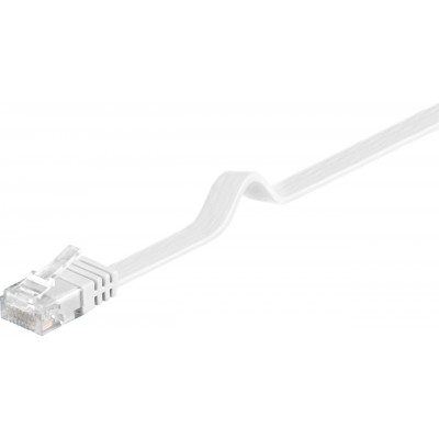 Cablu plat Cat6 UTP 15m 250MHz RJ45 cupru alb Goobay