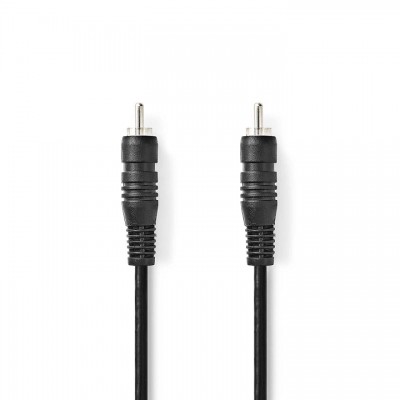 Cablu audio digital coaxial RCA tata - RCA tata 2m negru Nedis