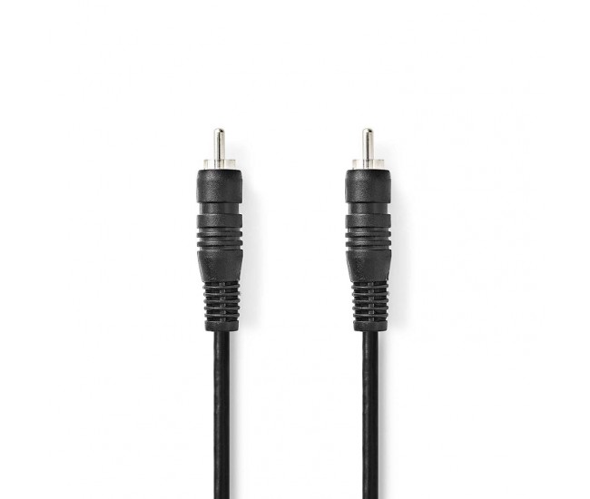 Cablu audio digital coaxial RCA tata - RCA tata 2m negru Nedis