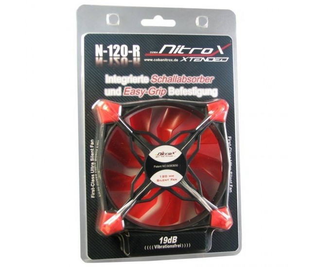 Ventilator Inter-tech cobanitrox xtended N-120-Red LED 120mm 12V