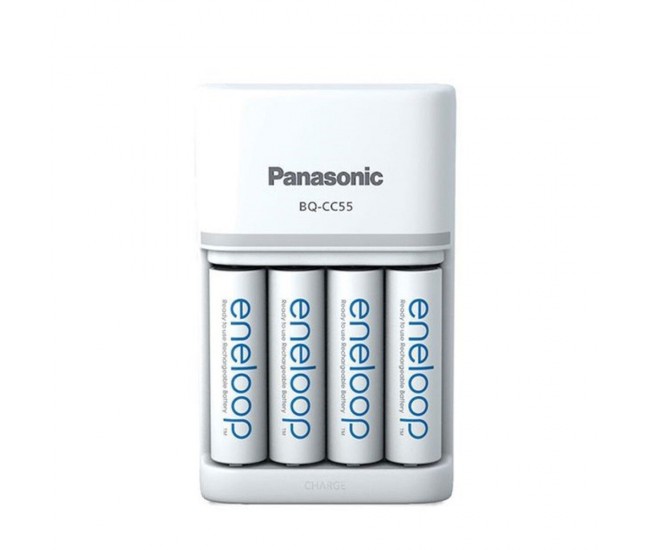 Incarcator Smart & Quick Eneloop Panasonic include 4x AA (R6) 2000mA K-KJ55MCD40E