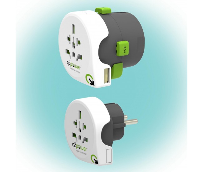 Adaptor calatorii Qdapter 360 +USB AUSTRALIA CHINA IT UK CH BRAZIL USA EURO 2.100130