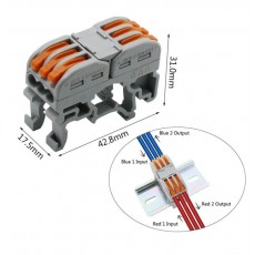 Conector 3+3 cu sina portocaliu pentru cablu maxim 4 mm