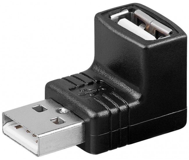 Adaptor USB A tata - A mama 90 grade Goobay