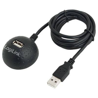 Cablu USB 2.0 A soclu mama - USB A mufa tata nichelat1.5m negru LOGILINK