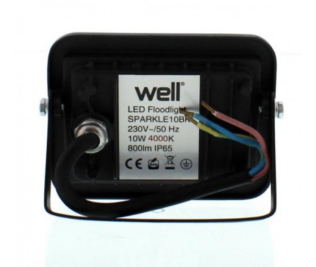 Proiector LED 10W 900lm IP65 4000K negru Well