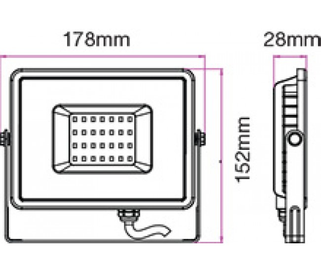 Reflector LED SMD 30W 2400lm 4000K IP65 alb cip SAMSUNG V-TAC