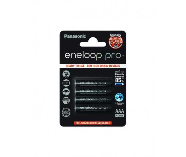 Set acumulatori AAA NIMH 930mAh R3 Eneloop Panasonic 4buc