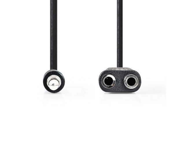 Cablu Audio Stereo Jack 3.5 mm tata - 2x 3.5 mm mama 0.2m Nedis