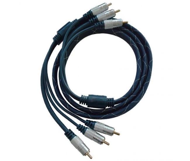 Cablu 3x RCA - 3x RCA 1.5m GOLD Profesional