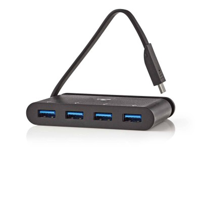 Hub Computer USB Type C - 4x USB 3.0 negru Nedis