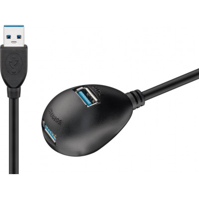 Cablu prelungitor USB 3.0 Hi-Speed - 2x USB 3.0 mama 1.5m Goobay