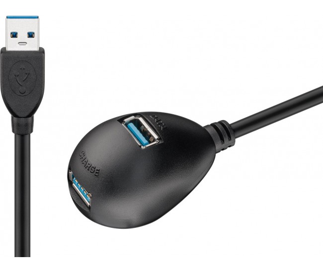 Cablu prelungitor USB 3.0 Hi-Speed - 2x USB 3.0 mama 1.5m Goobay