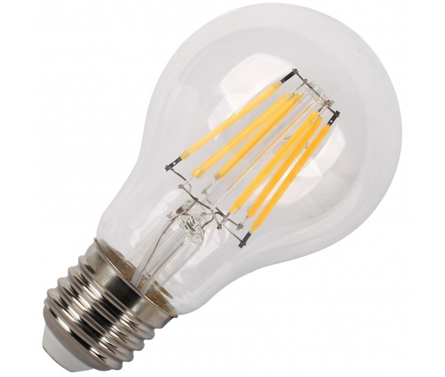 Bec LED filament A60 E27 6W 600lm 230V sticla mata lumina rece Well