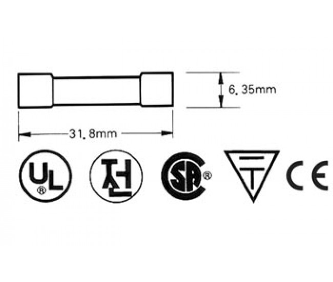 Sigurante fuzibile rapide sticla 6.35x32mm 5A 10buc VELLEMAN