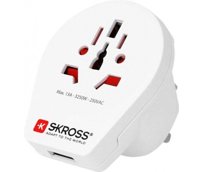 Adaptor priza Skross Universal World - UK cu USB