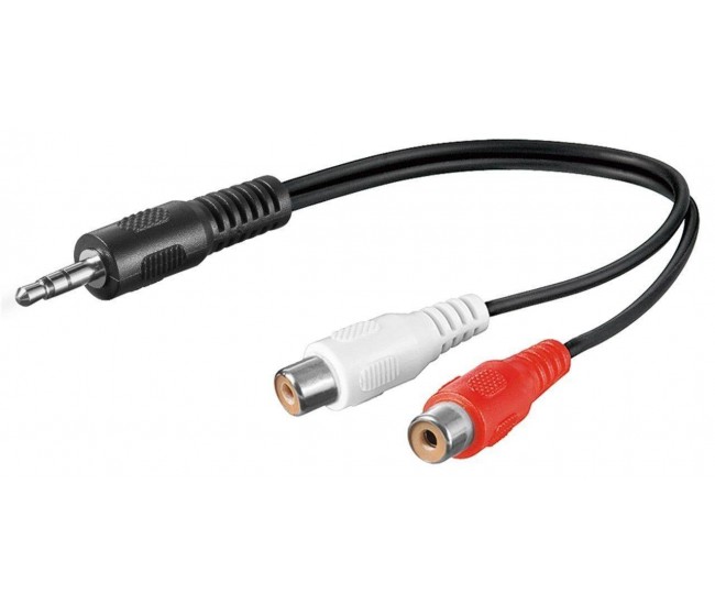 Cablu adaptor Jack 3.5 mm tata stereo la 2x RCA mama Goobay