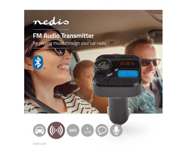 Modulator FM Nedis Hands-Free Bluetooth MicroSD Control vocal 2x USB