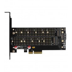 Adaptor Intern PCEM2-D PCI-E 3.0 4x - DUAL M.2 SSD (NVMe + SATA) Voltaj Dual SSD pana la 110mm AXAGON