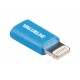 Adaptor iPhone Lightning tata - micro USB mama albastru Valueline