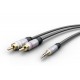 Cablu audio Jack stereo 3.5 mm tata - 2x RCA tata 5m dublu ecranat Goobay Plus