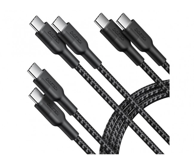 Set cabluri USB type C - USB type C 100W 3buc 1.2m +2x 2m negru Choetech MIX00108 Choetech