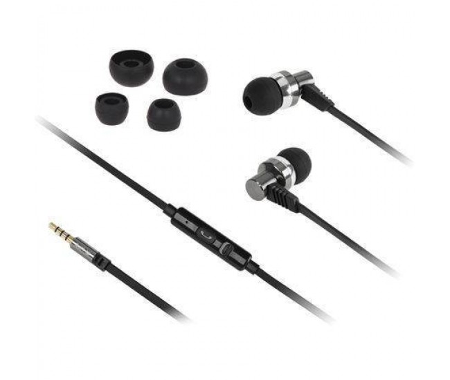 Casti audio metalice cu microfon Jack 3.5