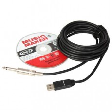 Cablu JACK 6.3mm MONO la USB 5m +placa de sunet