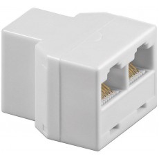 Adaptor 8p8c ISDN RJ45 mama la 2x RJ45 mama alb Goobay