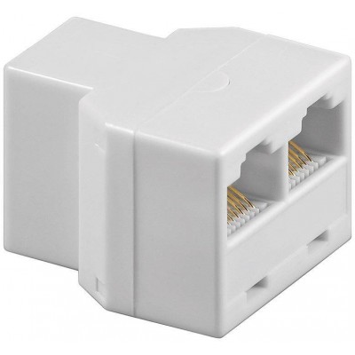 Adaptor 8p8c ISDN RJ45 mama la 2x RJ45 mama alb Goobay